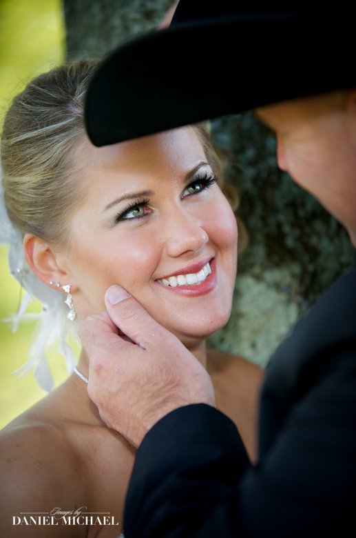 Candid photograph of bride looking adoringly at groom in a Cincinnati wedding setting